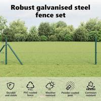 VidaXL Afrasteringspaal groen 10 x 0,6 m (13 mm gaas) staal en pvc - thumbnail