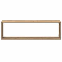 Wandschappen kubus 2st 100x15x30cm bewerkt hout artisanaaleiken - thumbnail