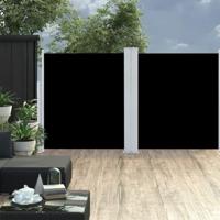 VidaXL Windscherm uittrekbaar 140x600 cm zwart - thumbnail