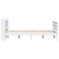 Bedframe met hoofdeinde zonder matras 140x190 cm wit - thumbnail