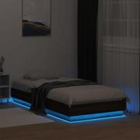 Bedframe met LED-verlichting bruin eikenkleurig 75x190 cm - thumbnail