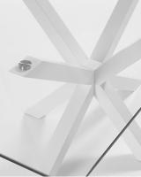 Kave Home glazen eettafel 'Argo' met wit onderstel, 160 x 90cm - thumbnail