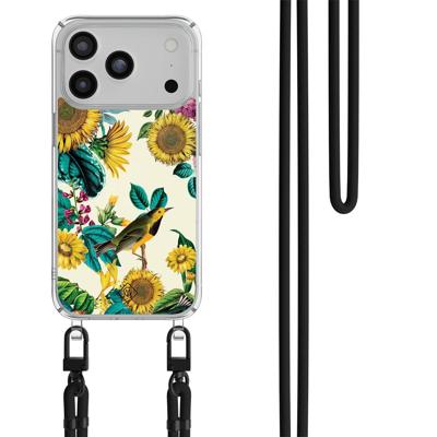 iPhone 17 Pro Max hoesje met zwart koord - Sunflowers iPhone 17 Pro Max hoesje met zwart koord - Sunflowers