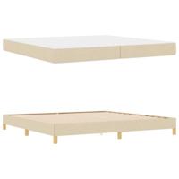 Boxspring bed Crème, Bruin 200 x 200 cm Stof, Engineered Hout - thumbnail