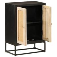 Dressoir 55x30x76 cm massief mangohout en ijzer zwart - thumbnail