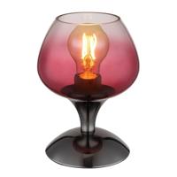 Globo Gunmetal tafellampMaxy met rood glas Ø 15cm - 15548T6 - thumbnail