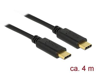 Delock USB-C-kabel USB 2.0 USB-C stekker, USB-C stekker 4.00 m Zwart 83868 - thumbnail