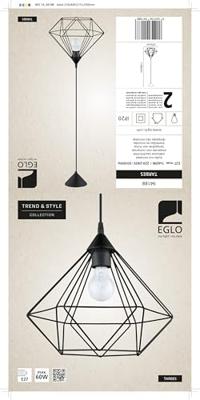 Eglo HanglampTarbes 32cm zwart - 94188