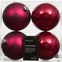Kerstballen kunststof d10 cm pink 4 st Decoris - Decoris - thumbnail