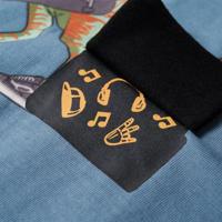 Kindershirt met lange mouwen dinosaurusprint 92 medium blauw - thumbnail