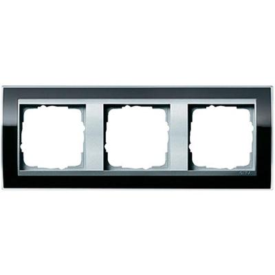 Gira Event Clear Zwart / Aluminum 3-voudig