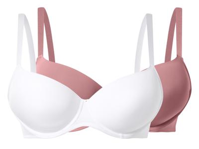 esmara Set van 2 BH's - Plus size (roze/wit, 90E) esmara Set van 2 BH's - Plus size (roze/wit, 90E)