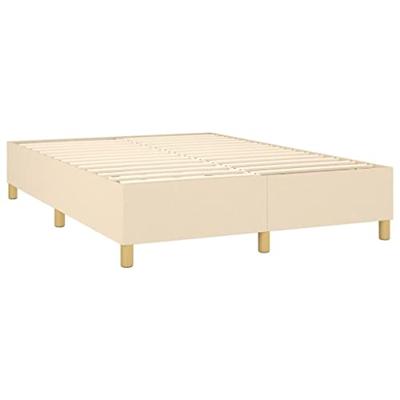 Boxspring met matras en LED stof crèmekleurig 140x190 cm - thumbnail