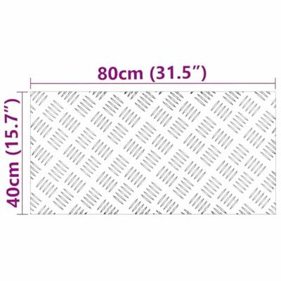 VidaXL Trap tread rechthoekig 4 pcs zilver 80 x 40 cm aluminium