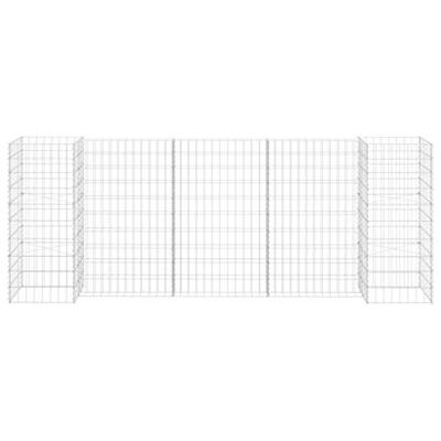 VidaXL Gabion plantenbak h-vormig 260x40x100 cm staaldraad
