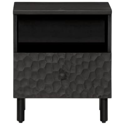 Nachtkastjes 2 st 40x33x46 cm massief mangohout zwart