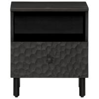 Nachtkastjes 2 st 40x33x46 cm massief mangohout zwart - thumbnail