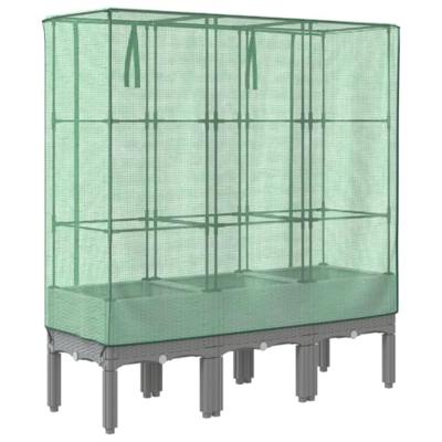 VidaXL Plantenbak verhoogd met kashoes 120x40x140 cm rattanlook