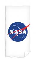 Carbotex strandlaken Nasa 140 x 70 cm polyester wit/blauw - thumbnail