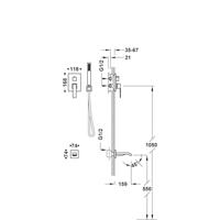Badkraan Inbouw Tres Slim Exclusive met Handdoucheset, Wanduitloop en Mengkraan Chroom - thumbnail