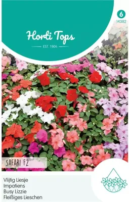 Zaden Impatiens Vlijtig Liesje Safari F2 gemengd Hortitops - Hortitops