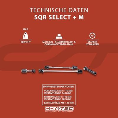 CONTEC schnellspann-set "sqr+ m" ct qr set sqr select+ m black