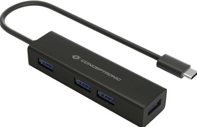 Conceptronic HUBBIES07B interface hub USB 3.2 Gen 1 (3.1 Gen 1) Type-C 5000 Mbit/s Zwart Conceptronic HUBBIES07B interface hub USB 3.2 Gen 1 (3.1 Gen 1) Type-C 5000 Mbit/s Zwart