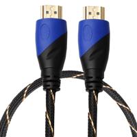 0.5m HDMI 1.4 Version 1080P Woven Net Line Blue Black Head HDMI Male to HDMI Male Audio Video Connector Adapter Cable - thumbnail