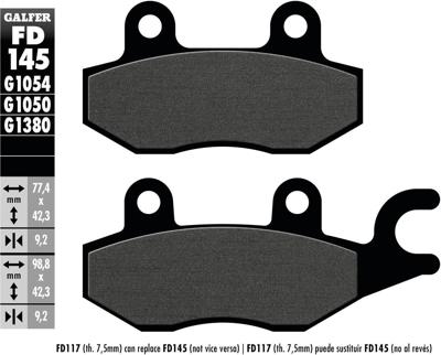 GALFER bremsbelag "fd145" brake pad fd145 g1054 organic GALFER bremsbelag "fd145" brake pad fd145 g1054 organic
