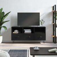 Tv-meubel 102x36x50 cm bewerkt hout zwart - thumbnail