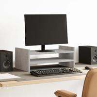 VidaXL Monitorstandaard 50x27x20 cm bewerkt hout betongrijs - thumbnail