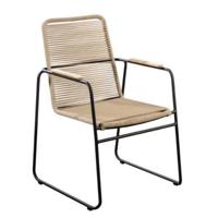 Wasabi stackable dining stoel aluminium black rope natural Yoi - Yoi - thumbnail