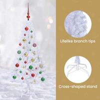 Kunstkerstboom met 150 LED Wit 120 cm PVC en staal - thumbnail
