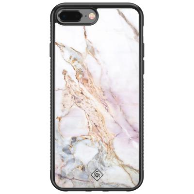 iPhone 8 Plus/7 Plus glazen hardcase - Parelmoer marmer