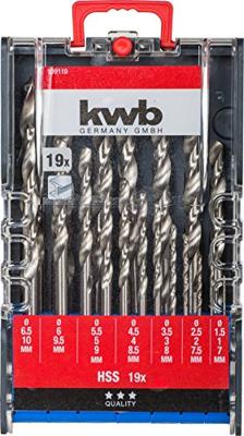 kwb 109119 HSS Metaal-spiraalboorset 19-delig 1 mm, 1.5 mm, 2 mm, 2.5 mm, 3 mm, 3.5 mm, 4 mm, 4.5 mm, 5 mm, 5.5 mm, 6 mm, 6.5 mm, 7 mm, 7.5 mm, 8 mm, 8.5 mm, 9 kwb 109119 HSS Metaal-spiraalboorset 19-delig 1 mm, 1.5 mm, 2 mm, 2.5 mm, 3 mm, 3.5 mm, 4 mm, 4.5 mm, 5 mm, 5.5 mm, 6 mm, 6.5 mm, 7 mm, 7.5 mm, 8 mm, 8.5 mm, 9