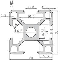 TRU COMPONENTS 3030C TC-10493172 Vakwerkprofiel Aluminium Geëloxeerd 1000 mm x 30 mm x 30 mm 1 stuk(s) - thumbnail