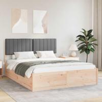 Bedframe met Gevoerd Hoofdgedeelte Donkergrijs 160 x 200 cm - thumbnail
