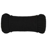 VidaXL Werktouw 5 mm 25 m polyester zwart - thumbnail