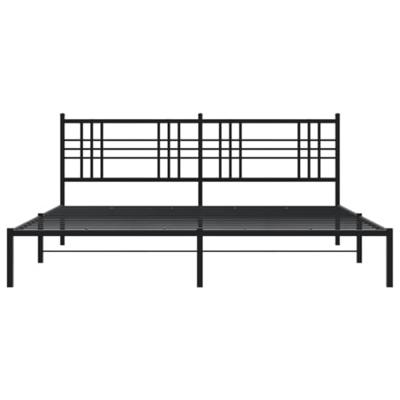 Bedframe met hoofdbord metaal zwart 200x200 cm Bedframe met hoofdbord metaal zwart 200x200 cm