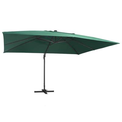 Zweefparasol met LED en aluminium paal 400x300 cm groen Zweefparasol met LED en aluminium paal 400x300 cm groen