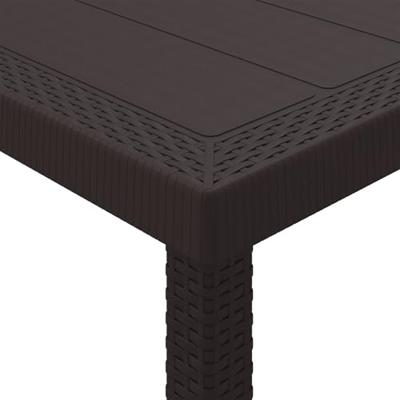 Tuin Eetset 15 pcs Bruin Groot Riet, Stof, Staal