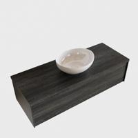 Badkamermeubel BWS Madrid Antraciet 120 cm met Topblad en Keramische Waskom (1 kraangat) - thumbnail