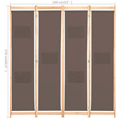 Kamerscherm met 4 panelen 160x170x4 cm stof bruin Kamerscherm met 4 panelen 160x170x4 cm stof bruin