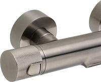 Ben Engraved Cross thermostatische badkraan met watervaluitloop en gravering gunmetal pvd-coating - thumbnail