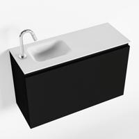 MONDIAZ OLAN 80cm toiletmeubel urban. LEX wastafel talc links 1 kraangat - thumbnail