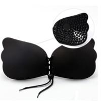 Vrouwen zelfklevende strapless bandage Blackless Solid Bra siliconen ondergoed onzichtbare beha maat: S (T Blcak) - thumbnail