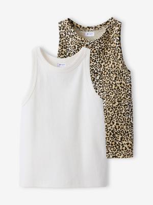 Set van 2 sweaters met Amerikaanse armsgaten voor meisjes JONEN beige