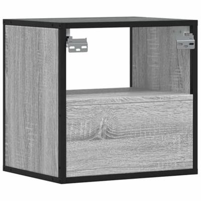 Nachtkastjes 2st wandgemonteerd 40x31x39,5cm grijs sonoma eiken