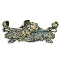 Gietijzeren art nouveau plantenbak met tin inleg - thumbnail