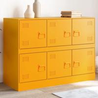 Dressoir 99x39x73 cm staal mosterdgeel - thumbnail